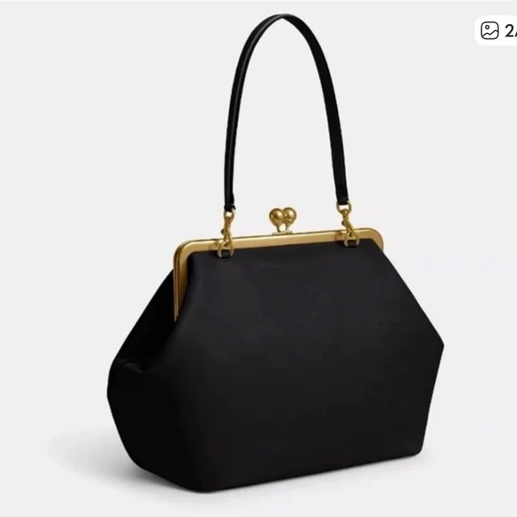 Coach Handbags - Coach Black 27 Frame Bag with Gold Hardware
